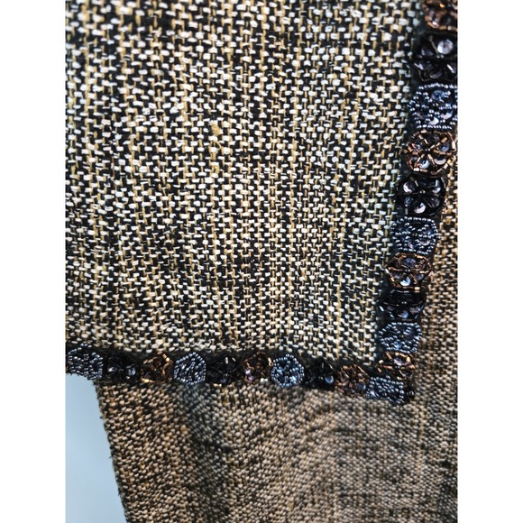 Josephine Chaus Silk Jacket Skirt Suit Set 12 Beaded Lined Classic - Picture 4 of 8